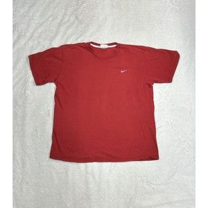 Vintage Y2K Nike Silver Tag Red Mini Center Swoosh Essential T-Shirt Size XL